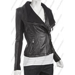 Asymmetrical Black Leather Jacket